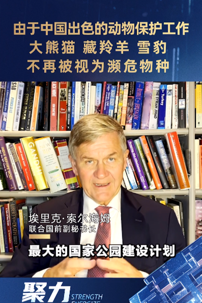 埃里克·索爾海姆：由于中國(guó)出色的動(dòng)物保護(hù)工作，大熊貓、藏羚羊、雪豹不再被視為瀕危物種